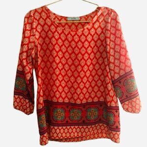 Karlie Bohemian Patterned Blouse